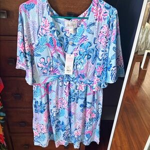 Lilly Pulitzer Vibrant Blue and Pink Romper!
